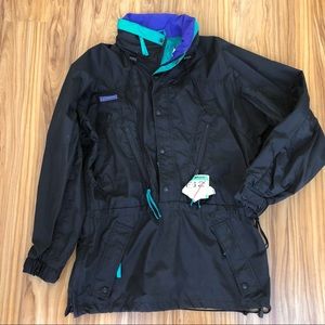 Columbia black with teal and purple ski shell sz M